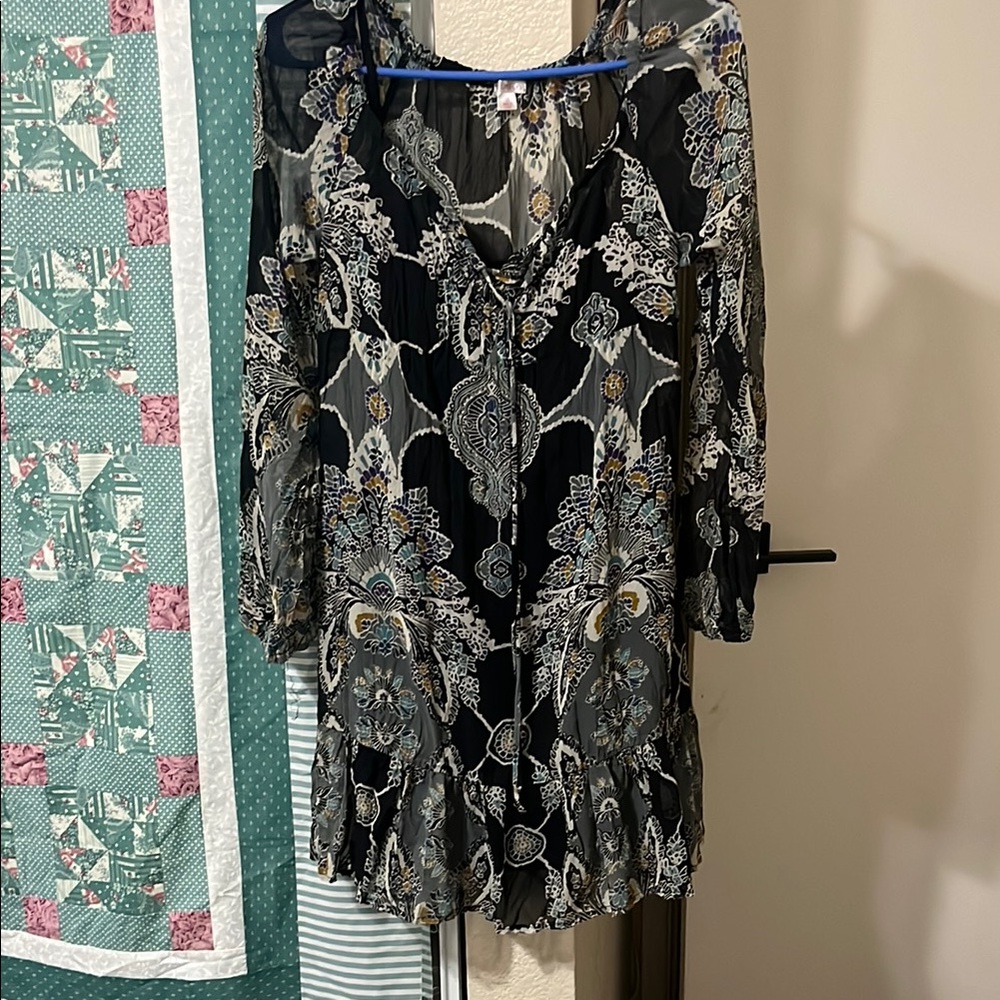 Black Floral Boho Women's dress
